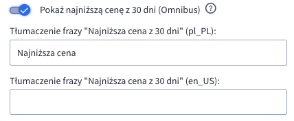Konfiguracja najniższej ceny z 30 dni (Omnibus)