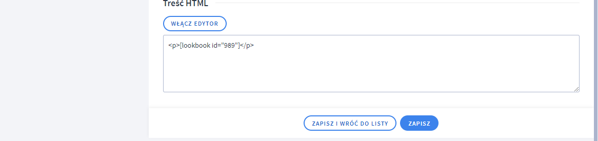 Wklejanie shortcode'u inspiracji w treści artykułu