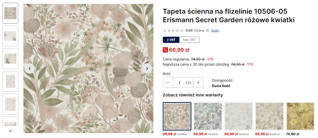 Przykład użycia aplikacji w sklepie Plejada Tapet