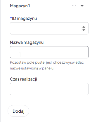 Wielomagazynowość na karcie produktu - konfiguracja magazynu - szczegóły