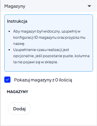 Wielomagazynowość na karcie produktu - konfiguracja magazynów