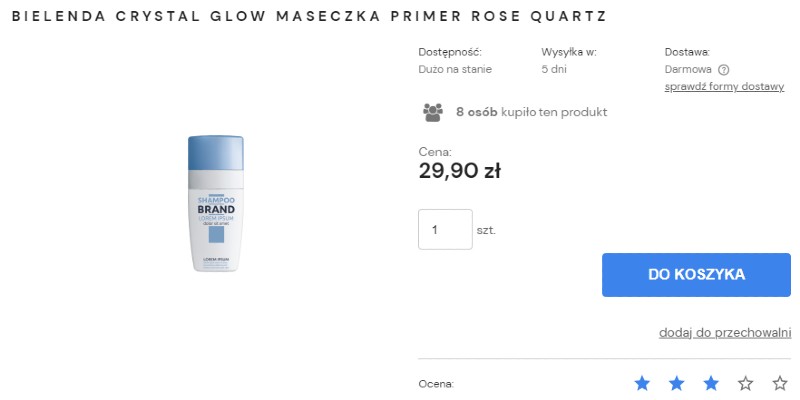 Informacja o liczbie kupujących na karcie produktu